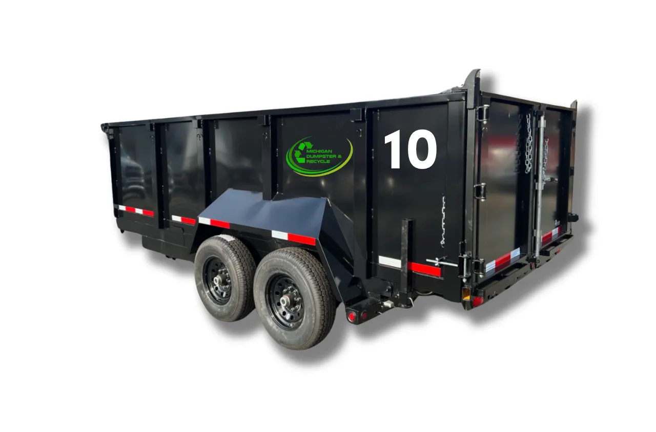 10 yard driveway-safe dump trailer