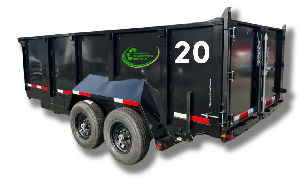 20 yard driveway-safe dump trailer