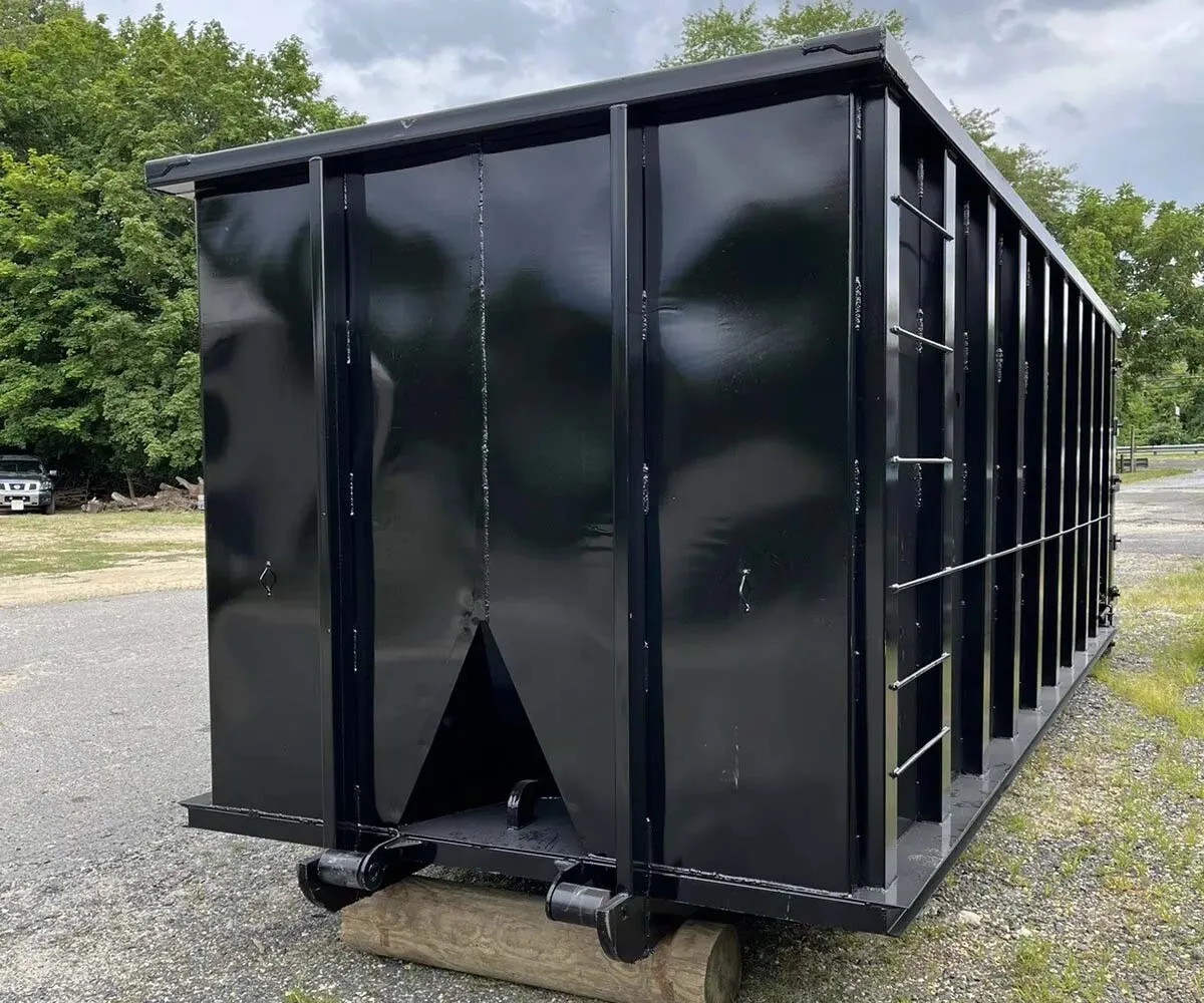 Roll-off container on a job site
