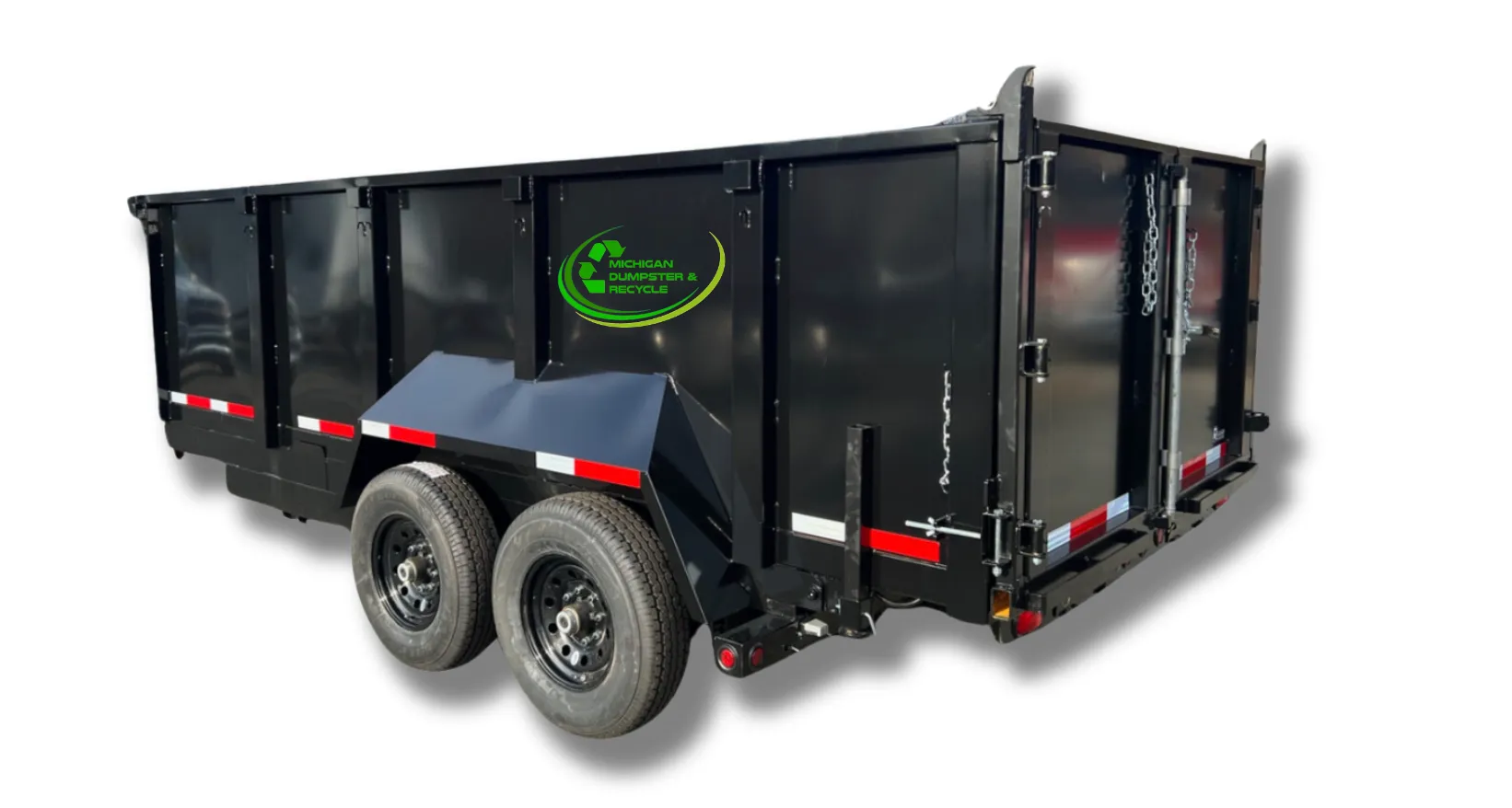Black Michigan Dumpster & Recycle dump trailer